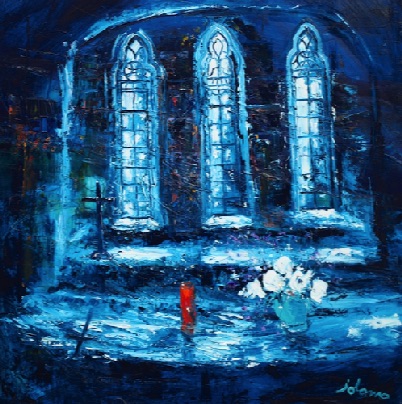 Shadow of the Cross Iona Abbey 30x30